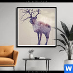 Poster Hirsch Wald No 1 Quadrat Produktvorschau mit dem Bild Hirsch & Wald No.1 im Format Quadrat.