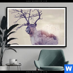 Poster Hirsch Wald No 1 Querformat Produktvorschau mit dem Bild Hirsch & Wald No.1 im Format Querformat.