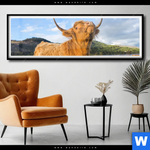 Poster Hochland Bulle Panorama Produktvorschau mit dem Bild Hochland-Bulle im Format Panorama.