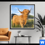 Poster Hochland Bulle Quadrat Produktvorschau mit dem Bild Hochland-Bulle im Format Quadrat.