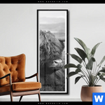 Poster Hochland Rind Schwarz Weiss No 2 Schmal Produktvorschau mit dem Bild Hochland-Rind Schwarz-Weiß No. 2 im Format Schmal.