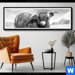 Poster Hochlandkuh Auf Einer Wiese Panorama Produktvorschau mit dem Bild Hochlandkuh auf einer Wiese im Format Panorama.