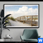 Poster Holzsteg Duenen Querformat Produktvorschau mit dem Bild Holzsteg & Dünen im Format Querformat.