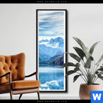 Poster Idyllischer Bergsee Im Gebirge Schmal Produktvorschau mit dem Bild Idyllischer Bergsee im Gebirge im Format Schmal.