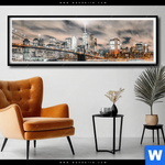 Poster Innenstadt Von Manhattan Panorama Produktvorschau mit dem Bild Innenstadt von Manhattan im Format Panorama.