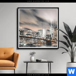 Poster Innenstadt Von Manhattan Quadrat Produktvorschau mit dem Bild Innenstadt von Manhattan im Format Quadrat.