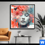 Poster Jolanda Frau Mit Blumen Im Haar Quadrat Produktvorschau mit dem Bild Jolanda - Frau mit Blumen im Haar im Format Quadrat.