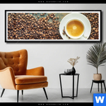Poster Kaffee Genuss Panorama Produktvorschau mit dem Bild Kaffee-Genuss im Format Panorama.