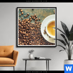 Poster Kaffee Genuss Quadrat Produktvorschau mit dem Bild Kaffee-Genuss im Format Quadrat.