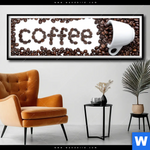 Poster Kaffeegenuss Aus Besten Bohnen Panorama Produktvorschau mit dem Bild Kaffeegenuss aus besten Bohnen im Format Panorama.