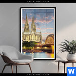 Poster Koelner Dom Bei Nacht Hochformat Produktvorschau mit dem Bild Kölner Dom bei Nacht im Format Hochformat.