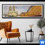 Poster Koelner Dom Bei Nacht Panorama Produktvorschau mit dem Bild Kölner Dom bei Nacht im Format Panorama.