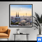 Poster Koelner Skyline Quadrat Produktvorschau mit dem Bild Kölner Skyline im Format Quadrat.