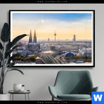 Poster Koelner Skyline Querformat Produktvorschau mit dem Bild Kölner Skyline im Format Querformat.