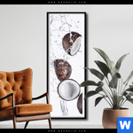 Poster Kokosnuesse Mit Wasserspritzer Schmal Produktvorschau mit dem Bild Kokosnüsse mit Wasserspritzer im Format Schmal.