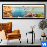 Poster Kuestenlandschaft Mit Altem Baum Panorama Produktvorschau mit dem Bild Küstenlandschaft mit altem Baum im Format Panorama.