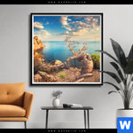 Poster Kuestenlandschaft Mit Altem Baum Quadrat Produktvorschau mit dem Bild Küstenlandschaft mit altem Baum im Format Quadrat.
