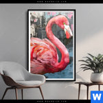 Poster Kunstvoller Flamingo Hochformat Produktvorschau mit dem Bild Kunstvoller Flamingo im Format Hochformat.