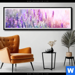 Poster Lavendelbluetenfeld Panorama Produktvorschau mit dem Bild Lavendelblütenfeld im Format Panorama.