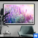 Poster Lavendelbluetenfeld Querformat Produktvorschau mit dem Bild Lavendelblütenfeld im Format Querformat.