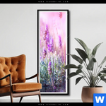 Poster Lavendelbluetenfeld Schmal Produktvorschau mit dem Bild Lavendelblütenfeld im Format Schmal.