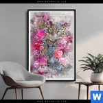 Poster Leopard Blumen Hochformat Produktvorschau mit dem Bild Leopard & Blumen im Format Hochformat.