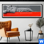 Poster Leopard Eleganz Trifft Abstraktion Panorama Produktvorschau mit dem Bild Leopard - Eleganz trifft Abstraktion im Format Panorama.