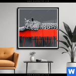Poster Leopard Eleganz Trifft Abstraktion Quadrat Produktvorschau mit dem Bild Leopard - Eleganz trifft Abstraktion im Format Quadrat.