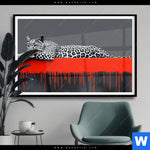 Poster Leopard Eleganz Trifft Abstraktion Querformat Produktvorschau mit dem Bild Leopard - Eleganz trifft Abstraktion im Format Querformat.