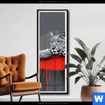 Poster Leopard Eleganz Trifft Abstraktion Schmal Produktvorschau mit dem Bild Leopard - Eleganz trifft Abstraktion im Format Schmal.