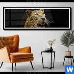 Poster Leopard In Der Dunkelheit Panorama Produktvorschau mit dem Bild Leopard in der Dunkelheit im Format Panorama.