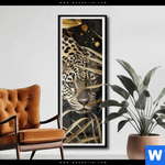 Poster Leopard In Goldener Tarnung Schmal Produktvorschau mit dem Bild Leopard in goldener Tarnung im Format Schmal.