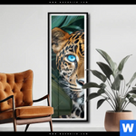 Poster Leopard Mit Blauen Augen Schmal Produktvorschau mit dem Bild Leopard mit blauen Augen im Format Schmal.