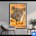 Poster Leopardentraum In Orange Hochformat Produktvorschau mit dem Bild Leopardentraum in Orange im Format Hochformat.