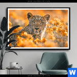 Poster Leopardentraum In Orange Querformat Produktvorschau mit dem Bild Leopardentraum in Orange im Format Querformat.