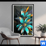 Poster Leuchtende Fantasieblueten Hochformat Produktvorschau mit dem Bild Leuchtende Fantasieblüten im Format Hochformat.