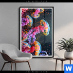 Poster Leuchtende Quallen Unter Wasser Hochformat Produktvorschau mit dem Bild Leuchtende Quallen unter Wasser im Format Hochformat.