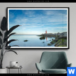 Poster Leuchtturm An Der Nordsee Querformat Produktvorschau mit dem Bild Leuchtturm an der Nordsee im Format Querformat.