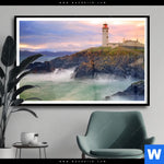 Poster Leuchtturm Bei Stuermischer See Querformat Produktvorschau mit dem Bild Leuchtturm bei stürmischer See im Format Querformat.