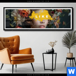 Poster Like Florales Portraet Panorama Produktvorschau mit dem Bild LIKE - Florales Porträt im Format Panorama.
