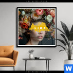 Poster Like Florales Portraet Quadrat Produktvorschau mit dem Bild LIKE - Florales Porträt im Format Quadrat.