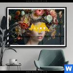 Poster Like Florales Portraet Querformat Produktvorschau mit dem Bild LIKE - Florales Porträt im Format Querformat.