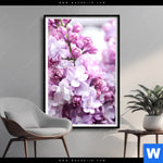 Poster Lila Fliederblueten Hochformat Produktvorschau mit dem Bild Lila Fliederblüten im Format Hochformat.