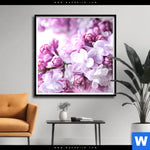 Poster Lila Fliederblueten Quadrat Produktvorschau mit dem Bild Lila Fliederblüten im Format Quadrat.