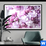 Poster Lila Fliederblueten Querformat Produktvorschau mit dem Bild Lila Fliederblüten im Format Querformat.