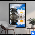 Poster Lilie Zensteine Hochformat Produktvorschau mit dem Bild Lilie & Zensteine im Format Hochformat.