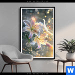 Poster Lilien Im Morgenlicht Hochformat Produktvorschau mit dem Bild Lilien im Morgenlicht im Format Hochformat.