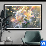Poster Lilien Im Morgenlicht Querformat Produktvorschau mit dem Bild Lilien im Morgenlicht im Format Querformat.