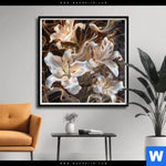 Poster Lilien In Goldenem Rauch Quadrat Produktvorschau mit dem Bild Lilien in goldenem Rauch im Format Quadrat.