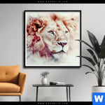 Poster Loewe Im Farbenspiel Quadrat Produktvorschau mit dem Bild Löwe im Farbenspiel im Format Quadrat.